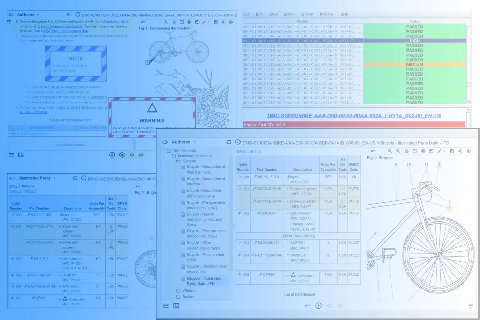 Screenshot of several IrisView Presenter Windows and one IrisCheck Window Overlaid