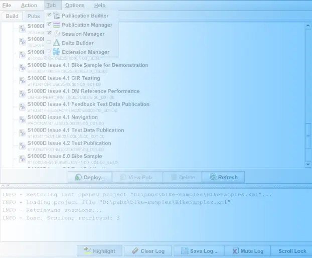 Screenshot of Management Console Interface with Tab Menu Selected